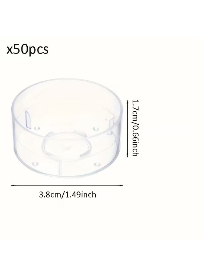 50 Cups+50 Wicks Tealight Candle Cups, Empty containers. Round shaped Polycarbonate Candle holder. DIY Candle Making Jars - Image 1
